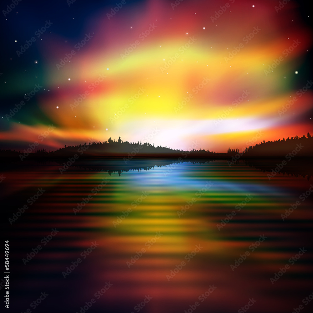 abstract background with forest lake and sunrise abstract background with forest lake and sunrise