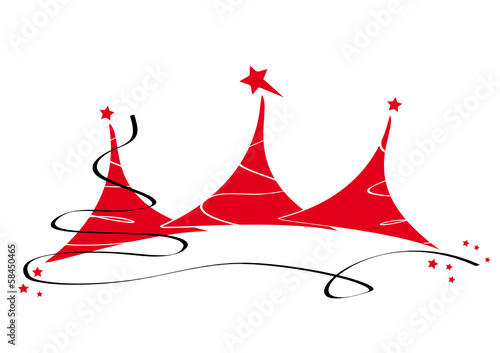 drei moderne weihnachtsbäume