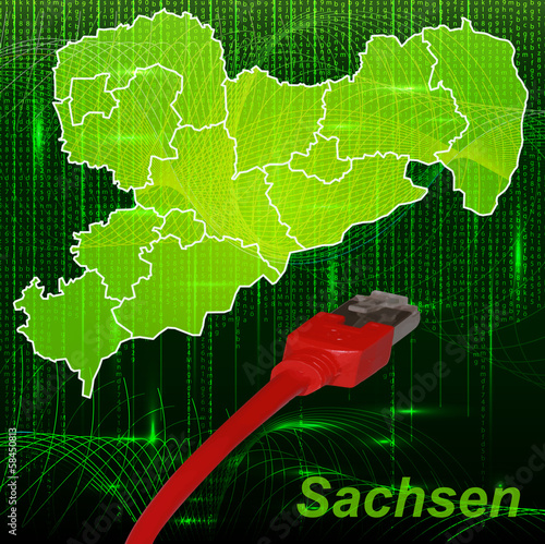 Sachsen mit Grenzen in dem neuen Netzwerkdesign