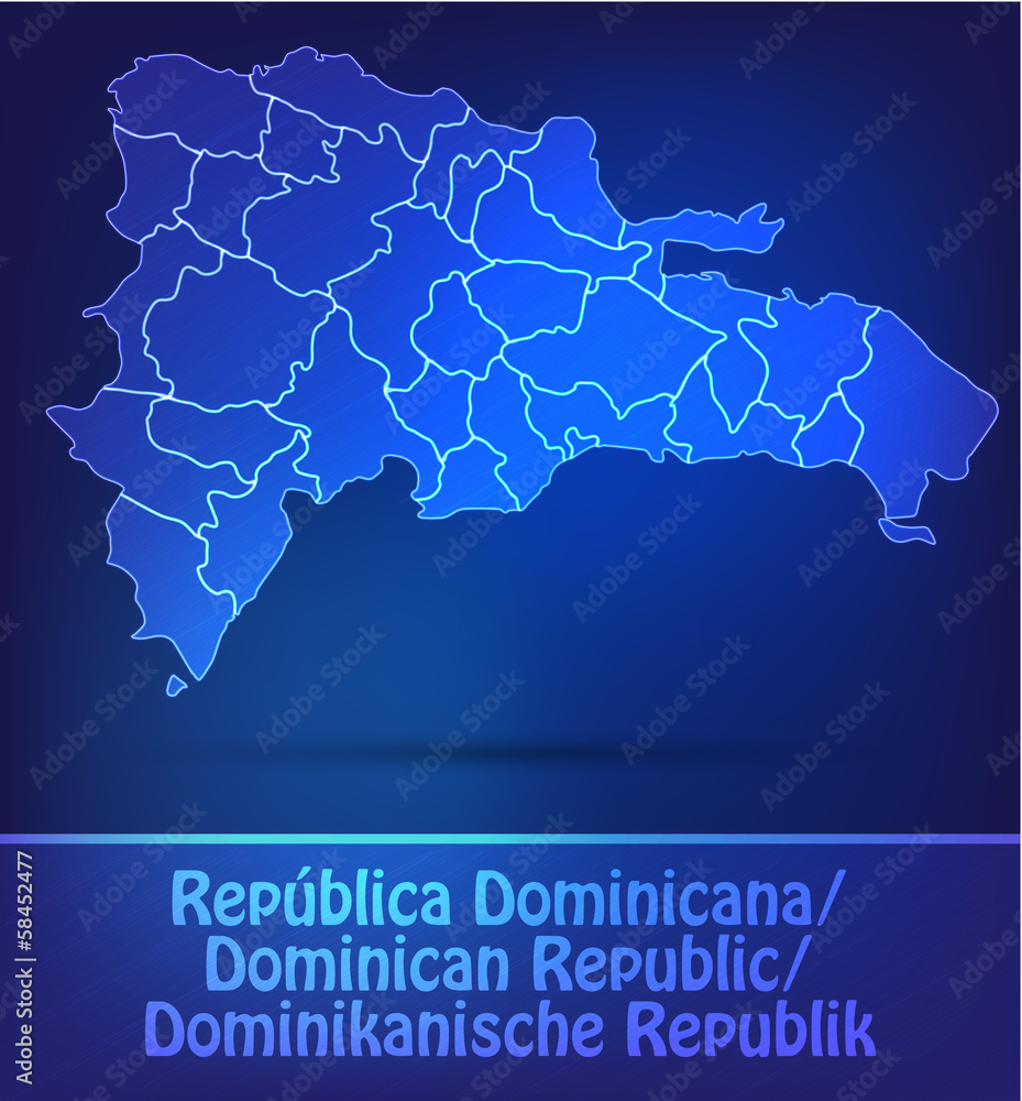 Dominikanische-Republik mit Grenzen als scribble