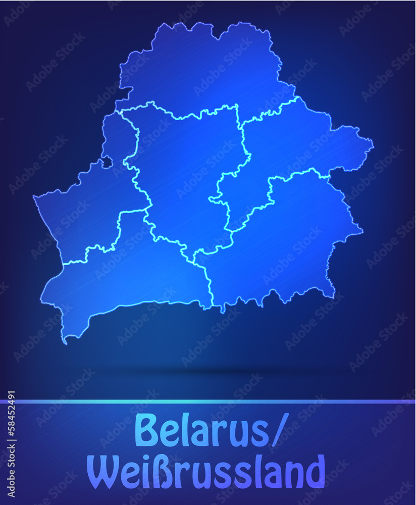 Weißrussland mit Grenzen in einfarbig Scribble Weißrussland mit Grenzen in einfarbig Scribble