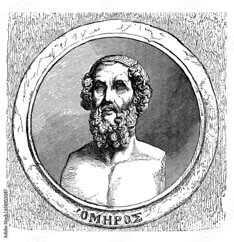 Author Ancient Greece Homer Homere Stock Illustration Adobe Stock