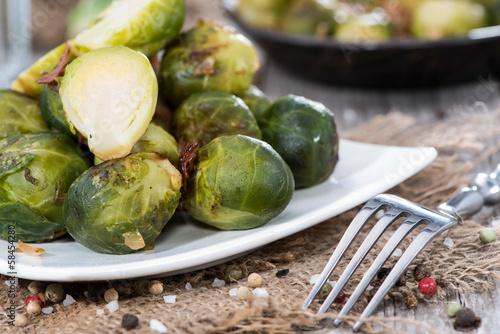 Fried Brussel Sprouts with Ham