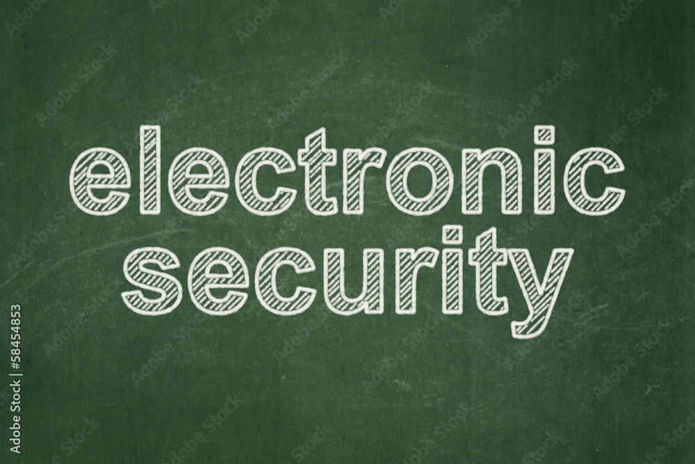 Fototapeta premium Protection concept: Electronic Security on chalkboard background