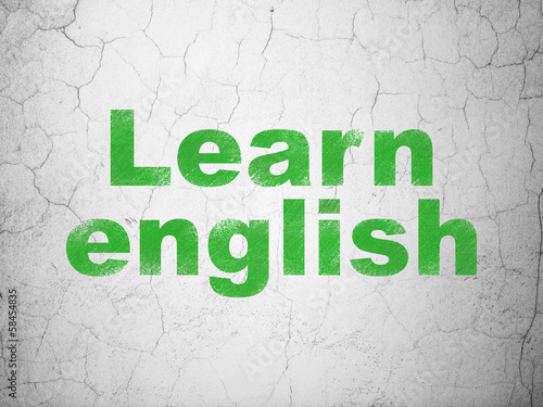 Education concept: Learn English on wall background