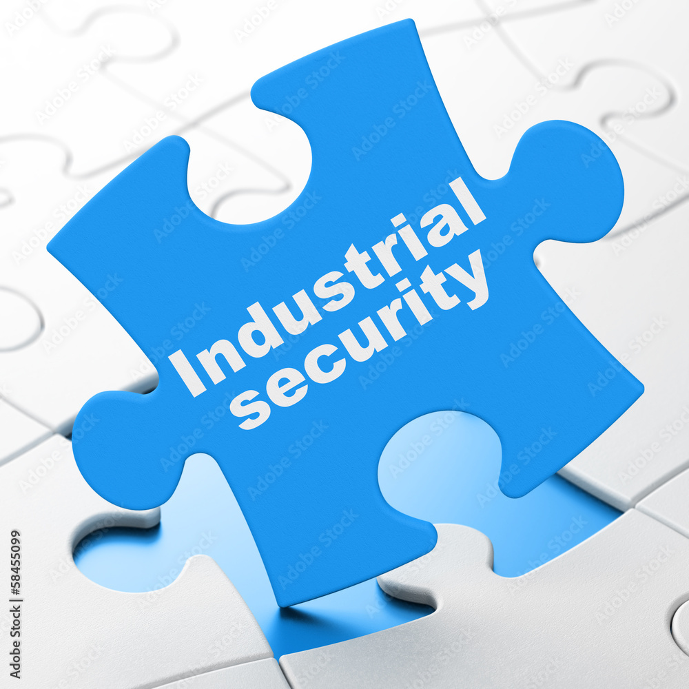 Protection concept: Industrial Security on puzzle background Protection concept: Industrial Security on puzzle background