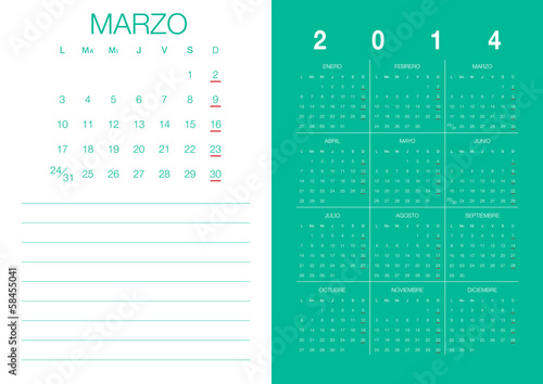 Spanish Calendar 2014