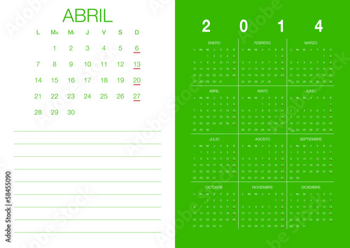 Spanish Calendar 2014