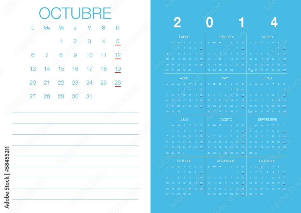 Spanish Calendar 2014