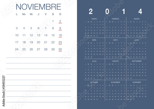 Spanish Calendar 2014