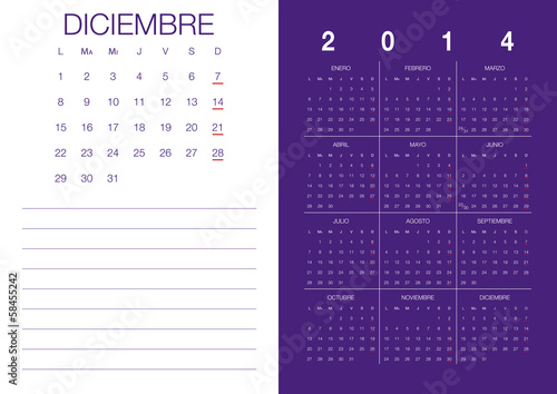 Spanish Calendar 2014