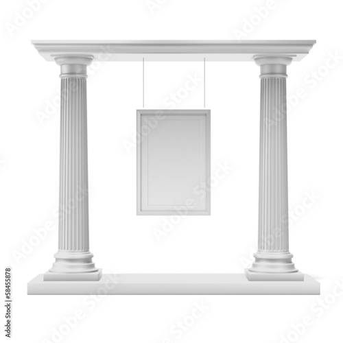 Columns with white frame