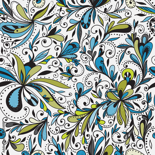 Seamless doodle floral background