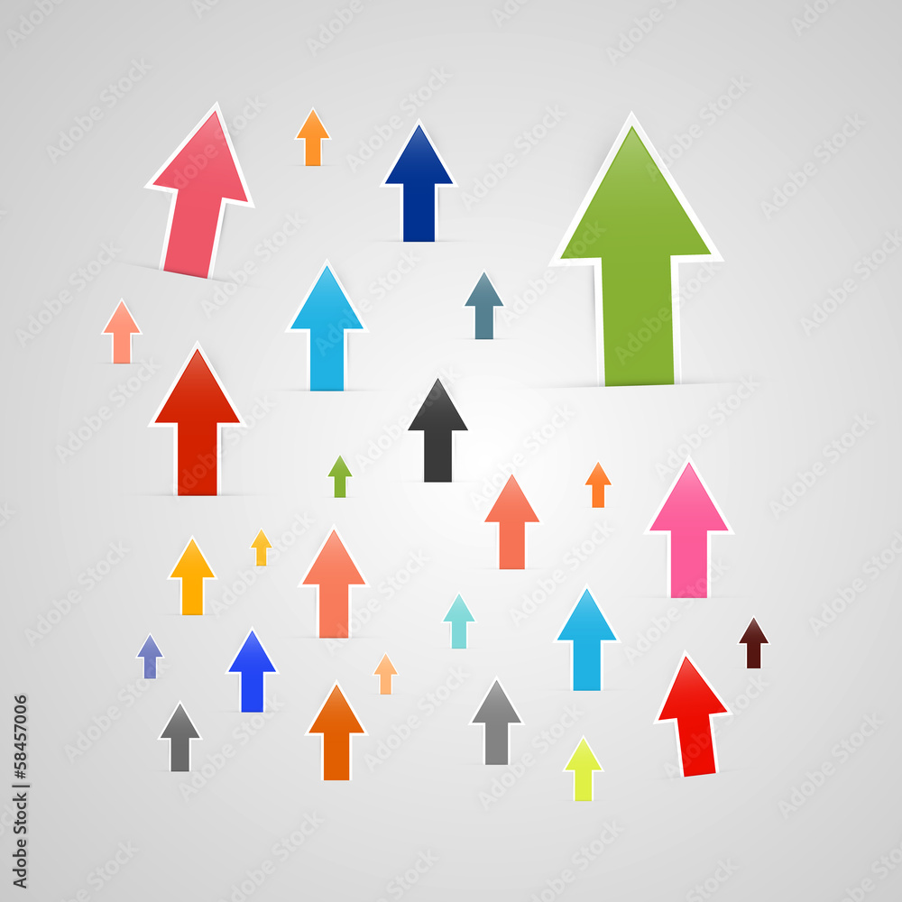 colorful arrows on grey background