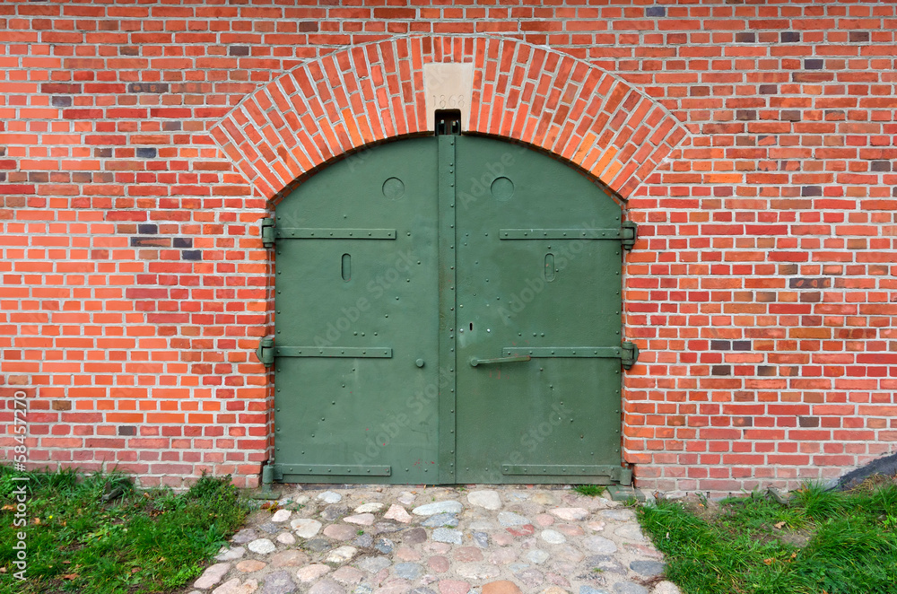 Iron gate to Polish XIX century bunker Iron gate to Polish XIX century bunker