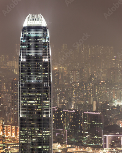 Aerial photo of IFC hong kong at night photo