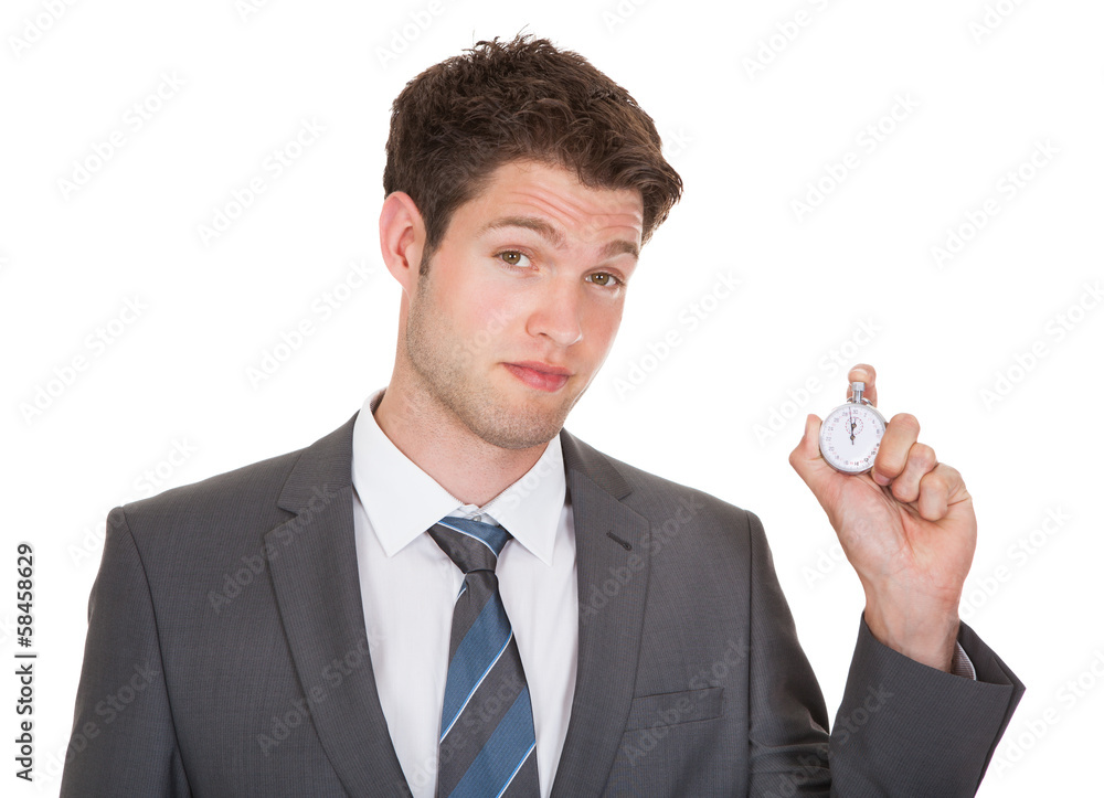 Businessman Holding Stopwatch Businessman Holding Stopwatch
