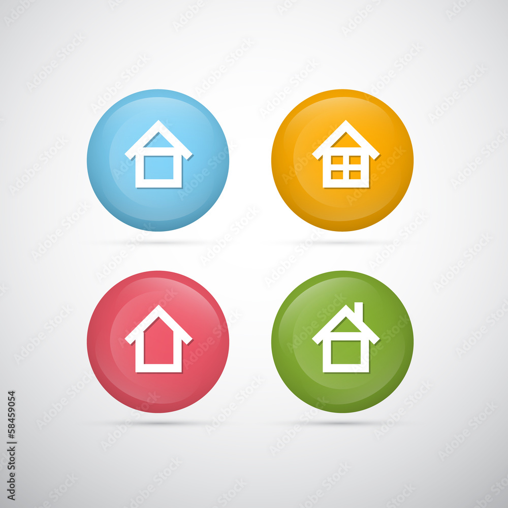 retro vector home buttons retro vector home buttons
