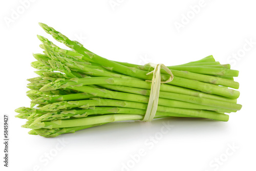 Asparagus sprouts isolated on white background