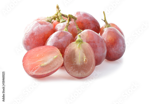 Red grape with water drops