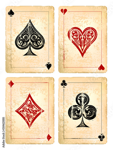 Grunge poker cards