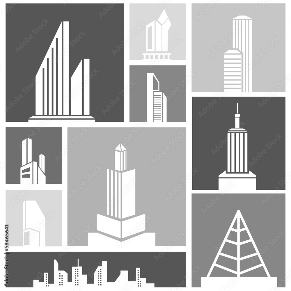 Fototapeta premium silhouette city, building background