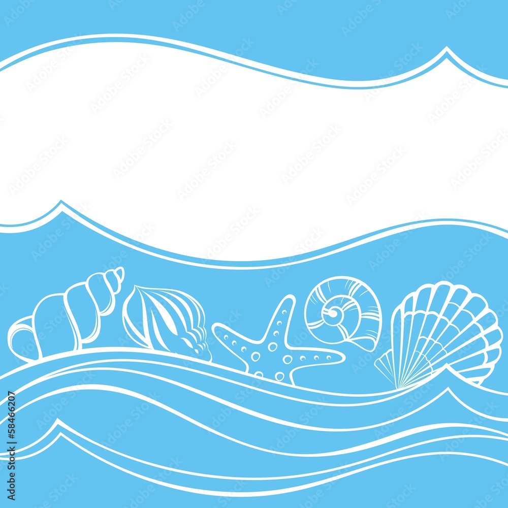 Seashell card. Abstract background. Seashell card. Abstract background.