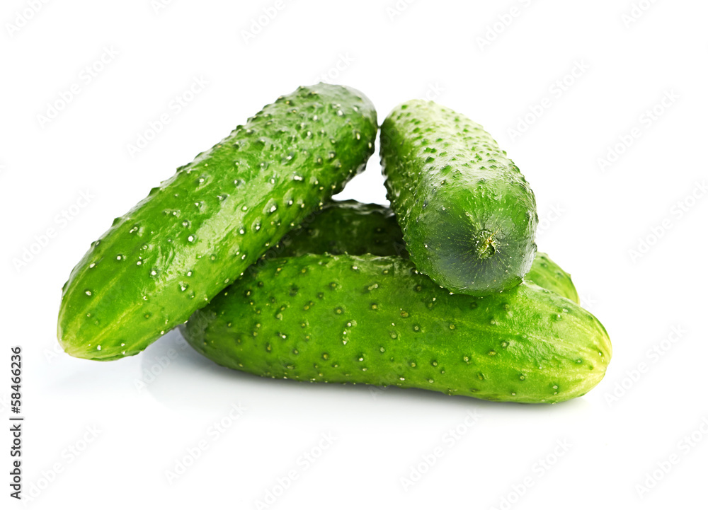 green cucumbers isolated on white background green cucumbers isolated on white background