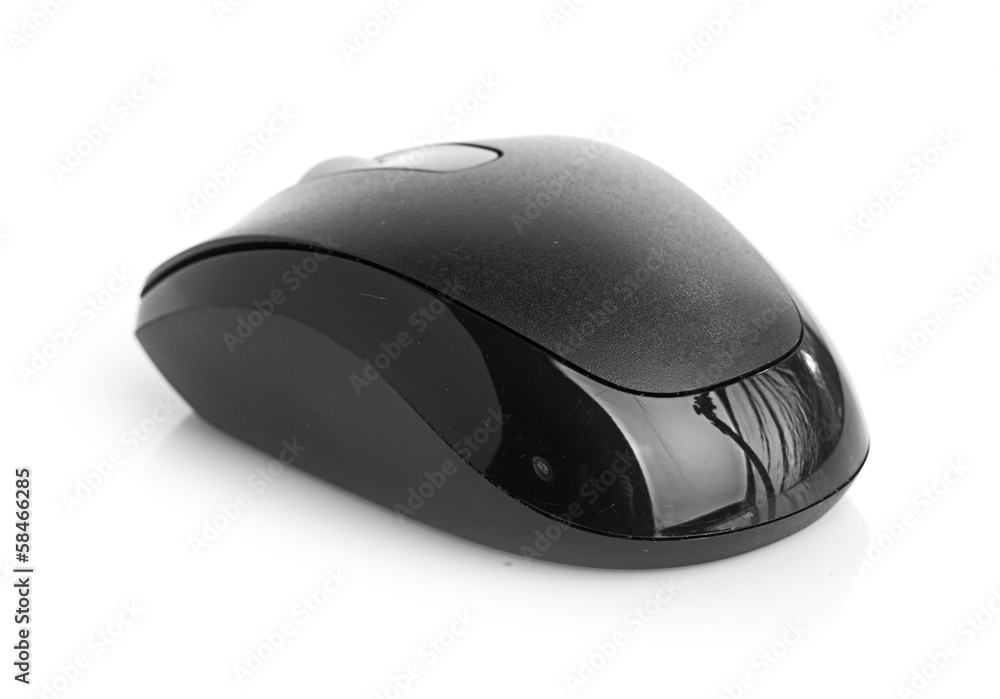 Black computer mouse isolated on white background Black computer mouse isolated on white background