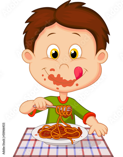 Cartoon Boy Eating Spaghetti Stock Vector Adobe Stock Cartoon Boy Eating Spaghetti Stock Vector Adobe Stock