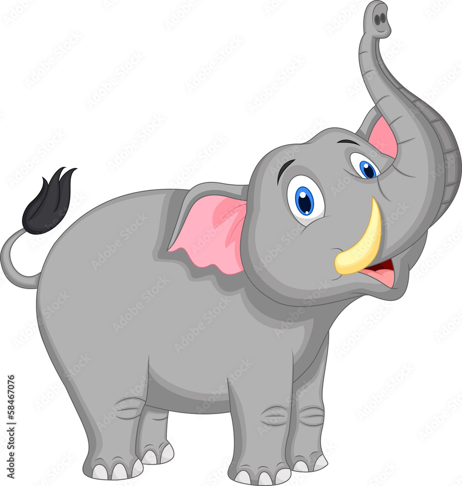 Naklejka premium Cute elephant cartoon