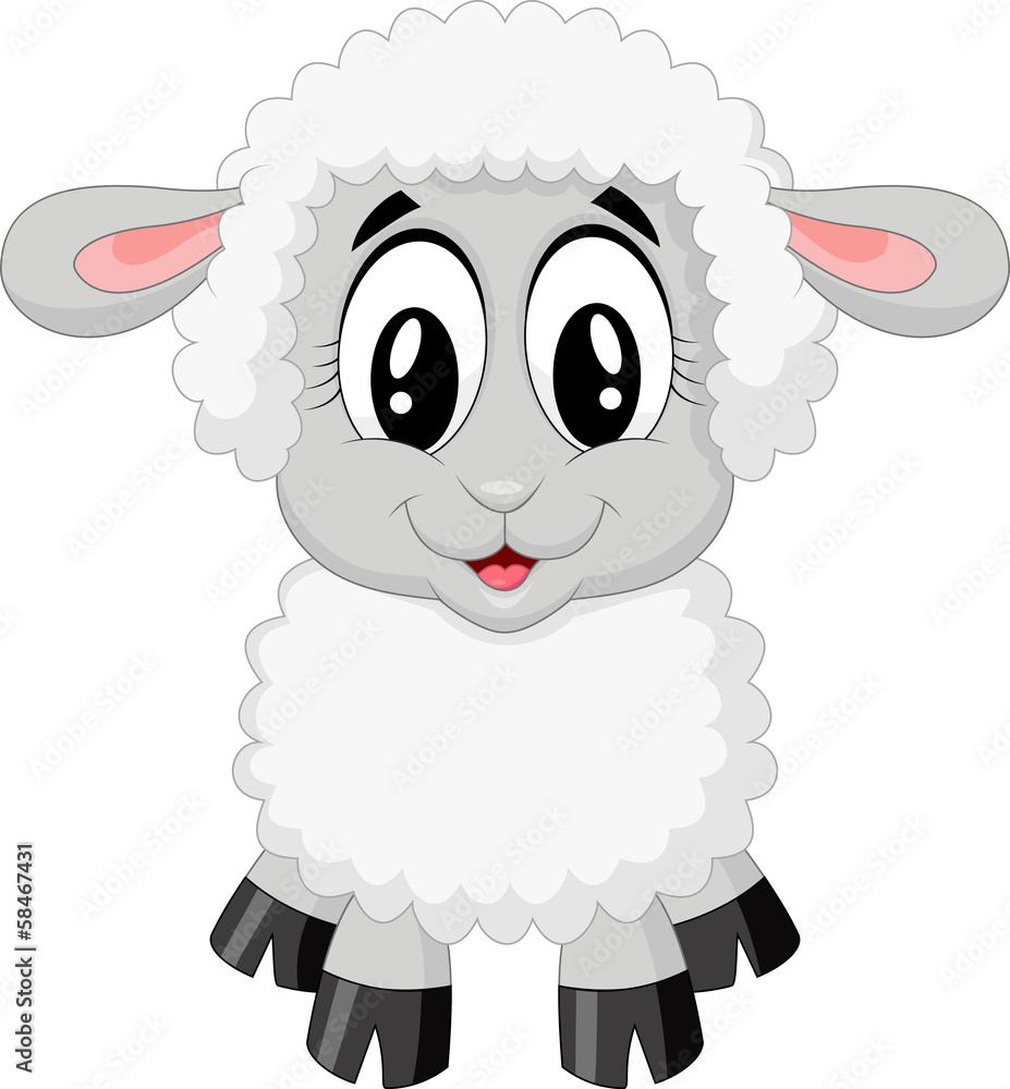 Fototapeta premium Cute sheep cartoon