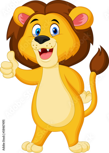 Cute lion giving thumb up