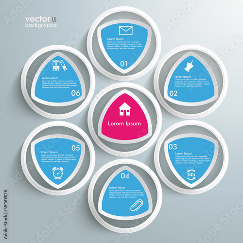 7 Round Colored Triangles With Rings