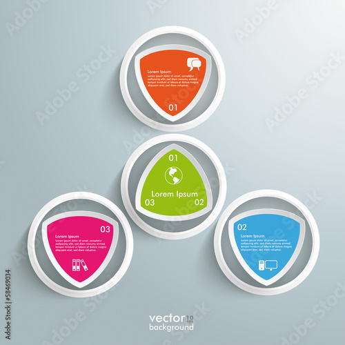 4 Round Colored Triangles With Rings