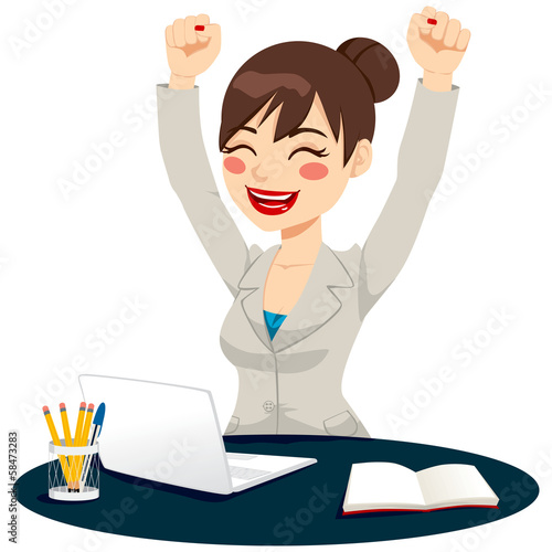 Happy Successful Woman Cele...