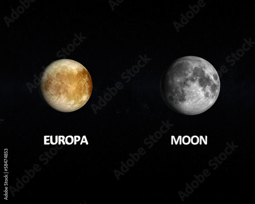 Europa and the Moon