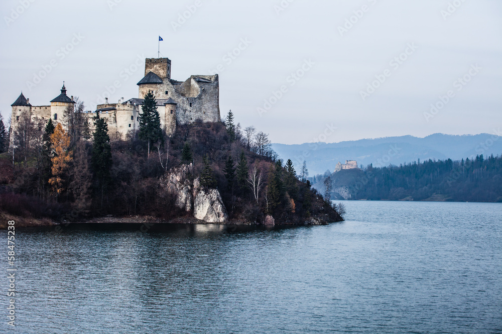 Niedzica Castle at Czorsztyn Lake in Poland