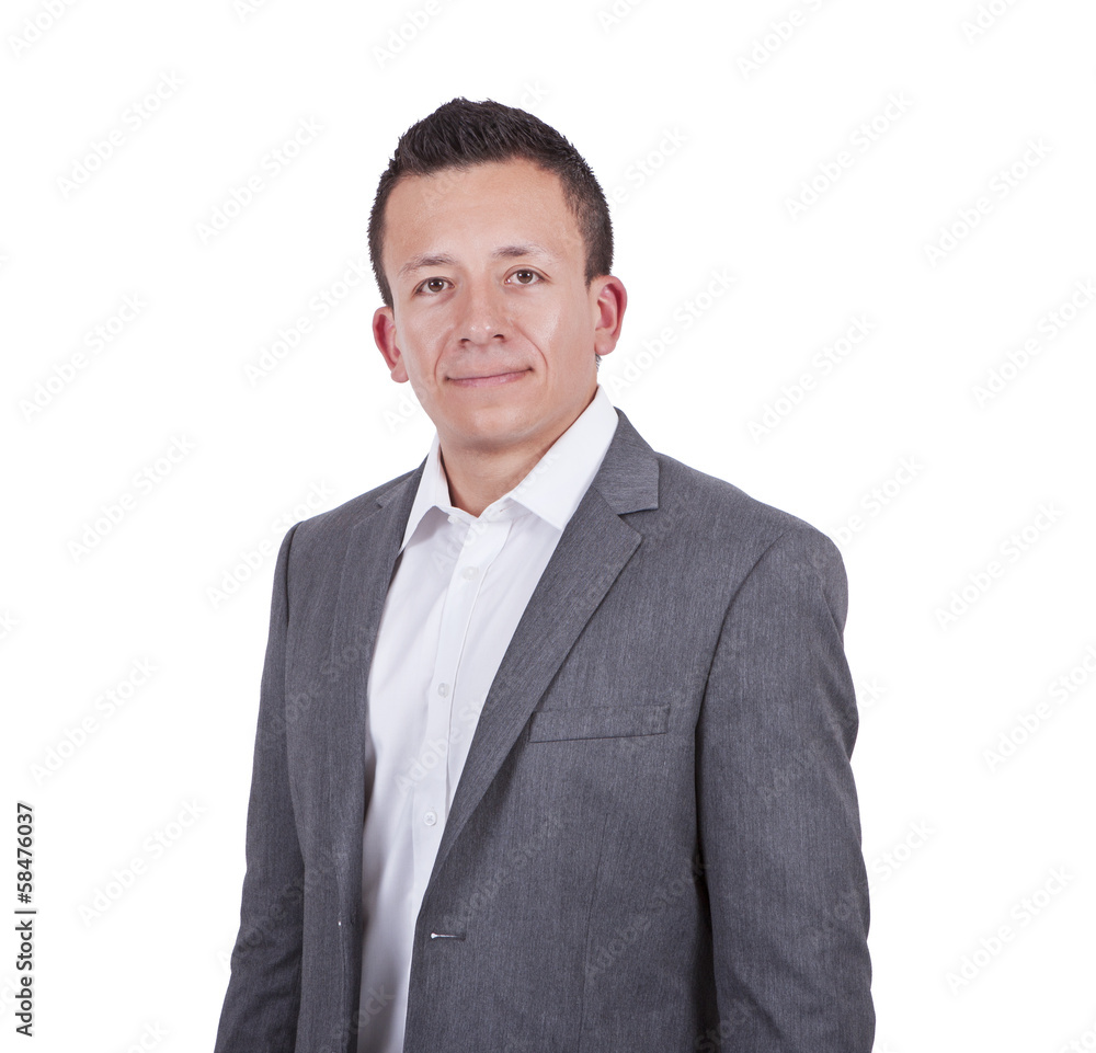 Young businessman posing against white background Young businessman posing against white background