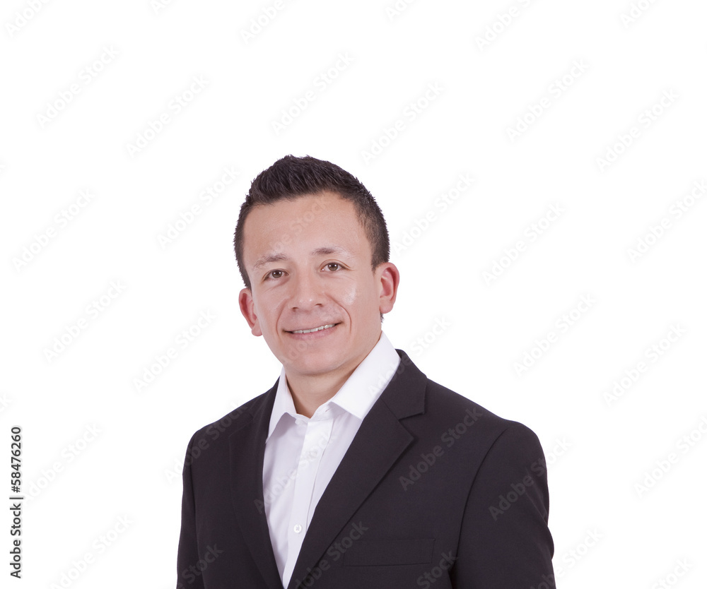 Close-up portrait of a young businessman posing against white Close-up portrait of a young businessman posing against white