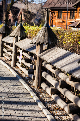 Traditional polish wooden hut from Zakopane, Poland. photo