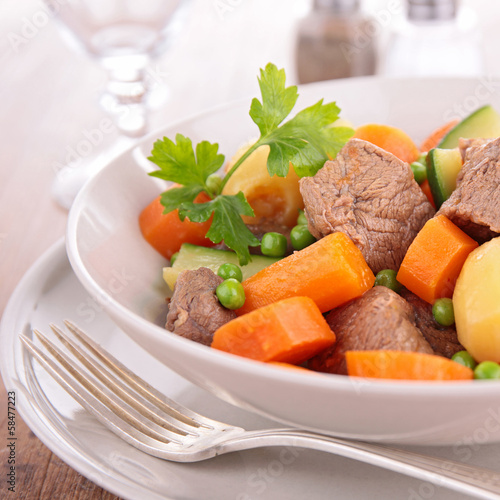 beef stew and vegetables