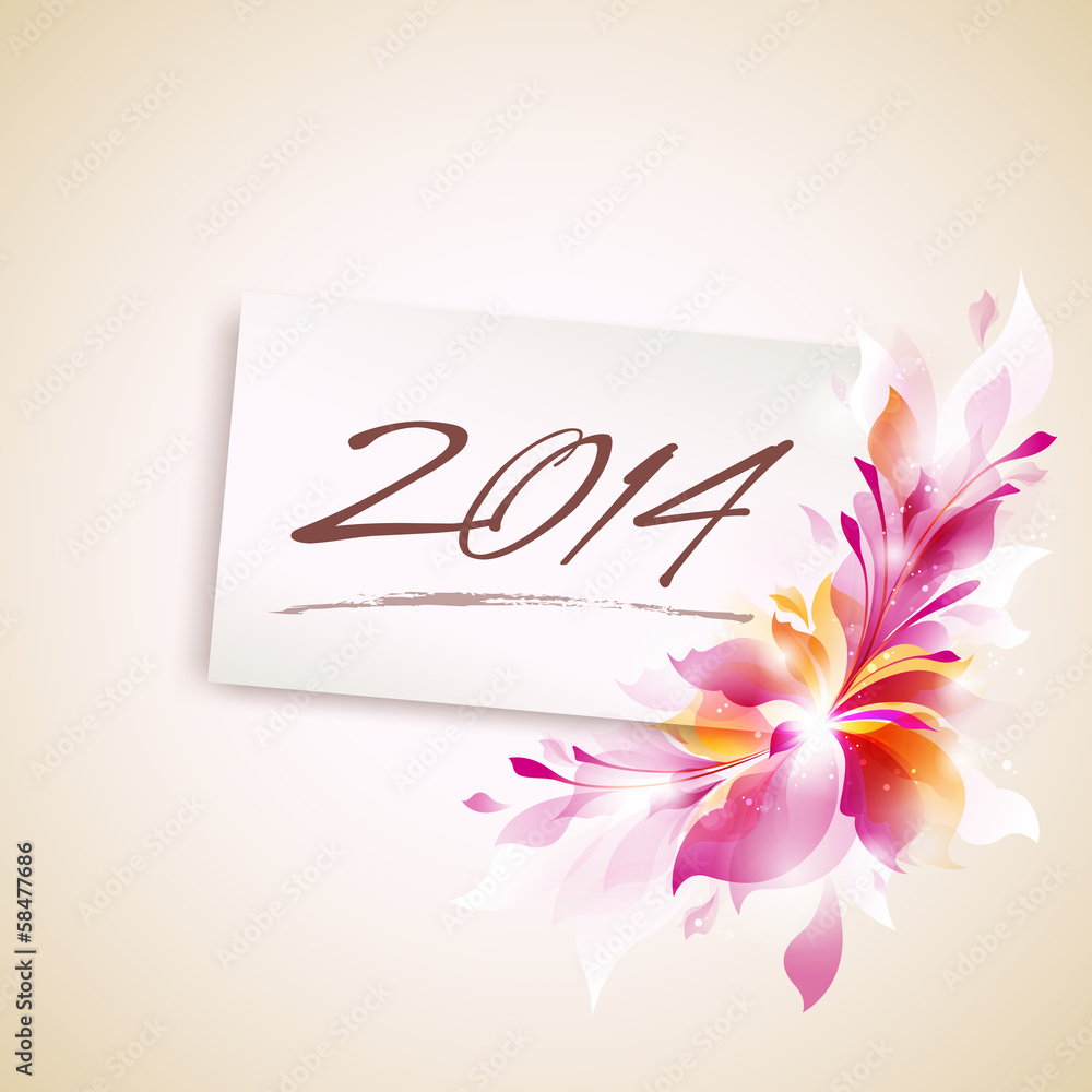 2014 vector template with abstract blossom
