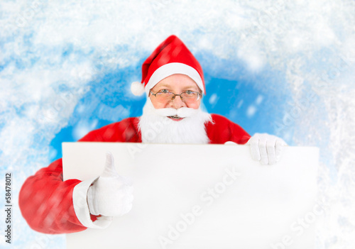 Santa Claus with Blank Board