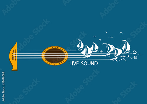 Musical illustration with concept guitar