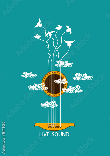 Musical illustration with concept guitar