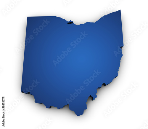 Map Of Ohio 3d Shape