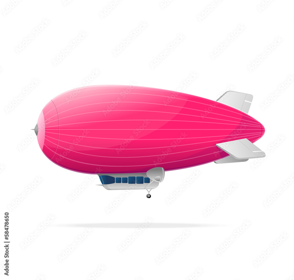 Obraz premium Pink dirigible balloon