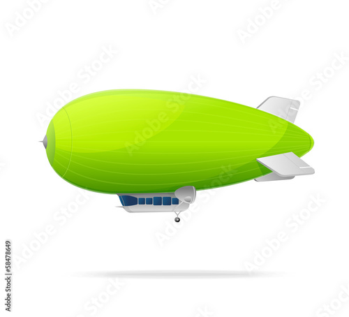Green dirigible balloon