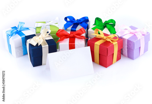 Greeting card with gift boxes